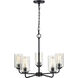 Moven 5 Light 23 inch Matte Black Chandelier Ceiling Light